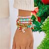 Christmas Bracelets for Women,Santa Christmas Tree Snow Bracelet Sets Christmas Surfer Heishi Bracelets Stackable Disc Beads Bracelets