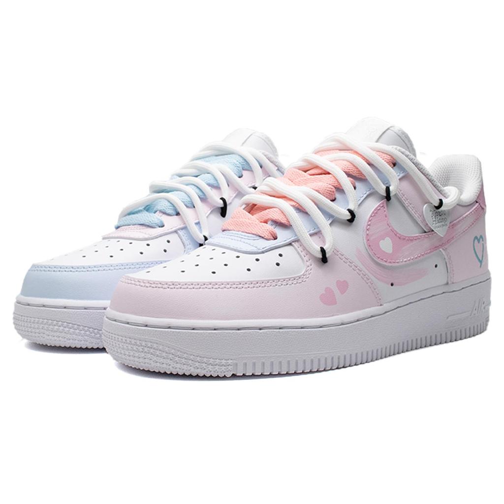 Nike Air Force 1 Low Love Confession Slip Resistant Cushioning Low top Skateboard Shoes Unisex Pink CW2288-111(Team98-)
