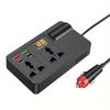 200W Car Power Inverter with 4 USB Ports 110V AC Car Plug Adapter Fast Charger 12V DC to AC Converter Type-C QC 3.0 Car Charger Adapter