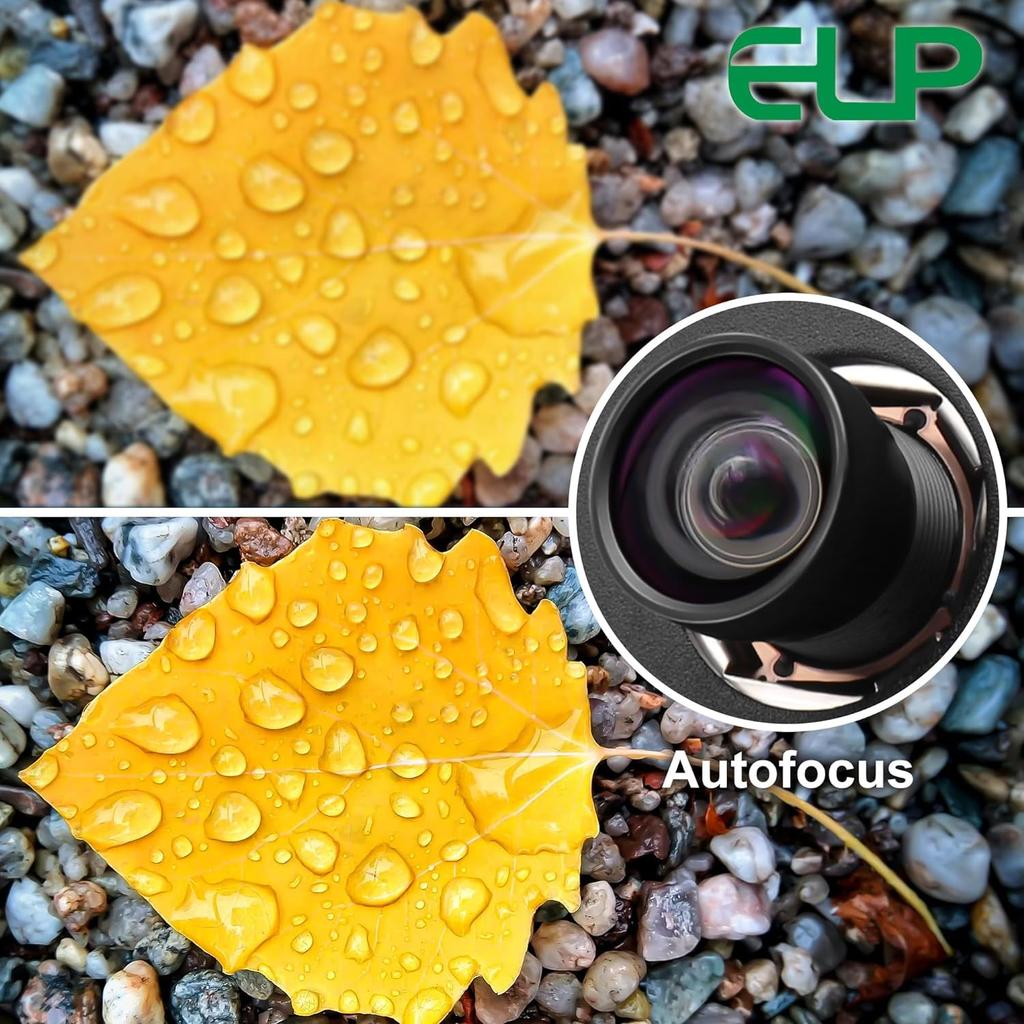 Модуль USB-камеры 4K ELP с автофокусом, широкоугольным объективом без искажений и двойным микрофоном, USB-камера для ПК, ноутбука, USB-разъем для камеры