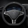 TDMC1 Для Tesla Roadster Model 3 Model Y Model S Model X Автомобильная Кожаная Углепластиковая Противоскользящая Защитная Накладка на Руль Аксессуары