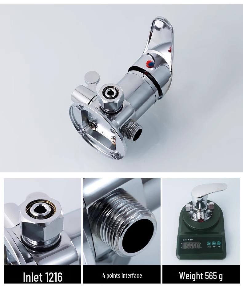Exposed Shower Mixer Valve with Hot/Cold Faucet and Shower Head for Solar Heaters