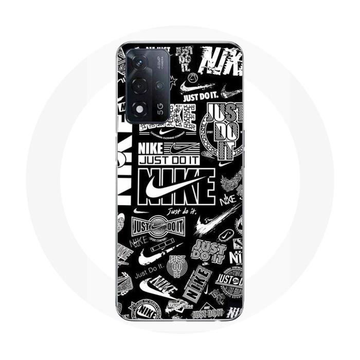 Coque - Maniacase - Oppo A93s 5G - Noir et blanc - Nike air logo - Souple