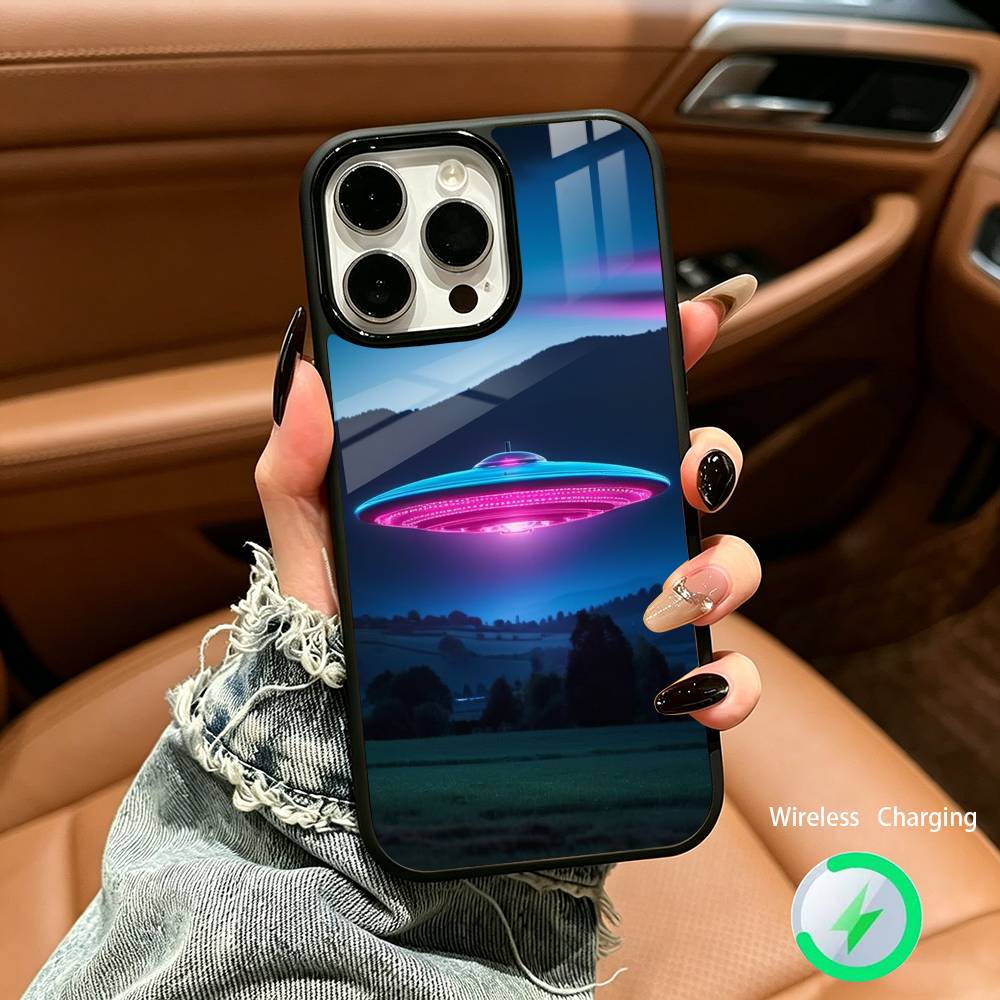 Singular Space UFO A-Alien-ES Phone Case For IPhone17 16 15 14 13 12 11 Pro Max 16/15/14Plus Wireless Charger Cover Funda