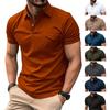 Новая мужская рубашка поло с карманом, мужская футболка, спортивный топ с коротким рукавом