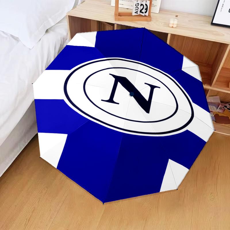 Napoli Football Club Emblem Umbrella Folding umbrella, automatic umbrella 8-Frame for Travel, camping Use Gift for Halloween Christmas