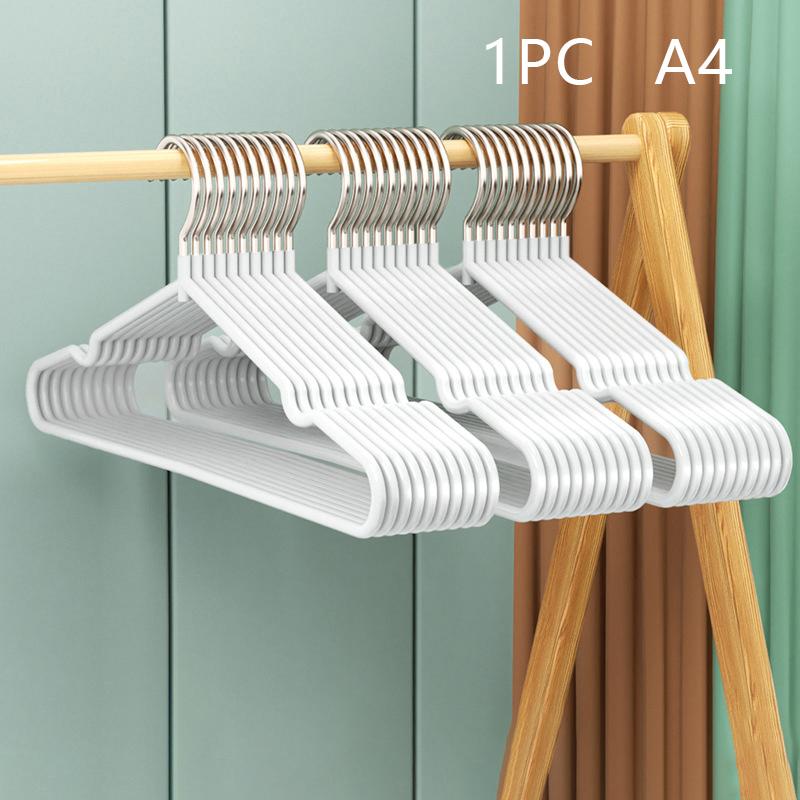 Clothes Hanger Hanger With Grooves For Airing Children Adult Metal Simple Thick Non-Slip Dip Plastic Coat Hanger Blue Green