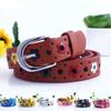 Girls Hollow Butterfly Flowers Kids PU Leather Waist Belt Waistband Children Belt Adjustable Belts
