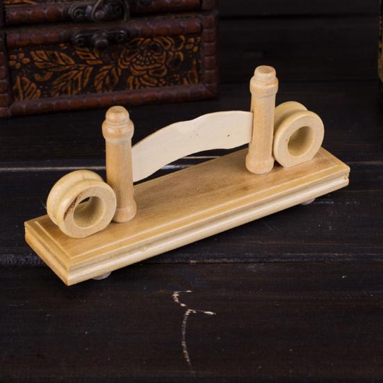 Retro Style Folding Fan Stand Smooth Edge High Stability Wooden Fan Frame