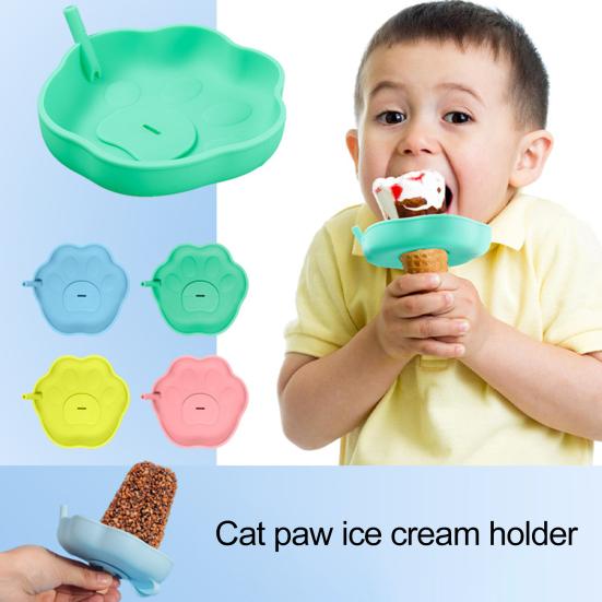 4-упаковка силиконовых держателей для мороженого, герметичные рожки, подставки для мороженого с отверстиями для соломинок, ловушка для липкого мороженого без содержания бисфенола А для растаявших лакомств