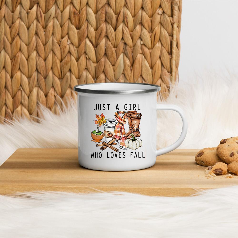 Hello Pumpkin Enamel Mug Halloween Camping Mug Gift For Grandma Mum Nana Autumn Home Decor Hygge Gift Fall Coffee Mug