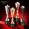 Gold, Silver, Bronze Starburst Twisted Column Trophy - Corporate Commemorative Award