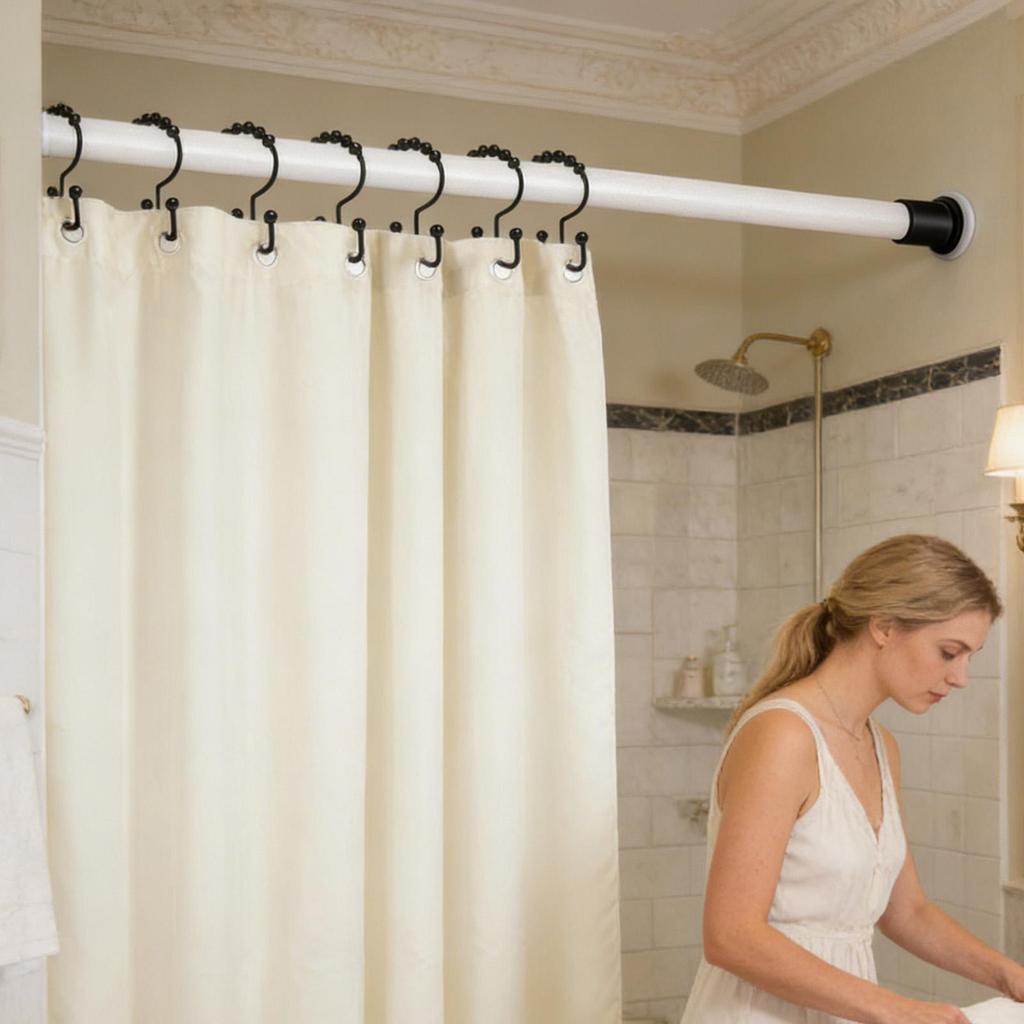 Metal Shower Hooks 12 Pieces Double Glide Drapery Rings Shower Rings Rust Proof For Home Window Closet Bathroom Hotel Dorm Gym