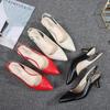 Pointed High Heels Sandals Women Shoes with Empty Buckle At The Back of The Toe Platform Sandals Large Size 45