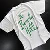 Футболка Beverly Hills Мужская Женская Ретро Принт Буквы Хлопок Короткий Рукав Уличная Одежда Футболка