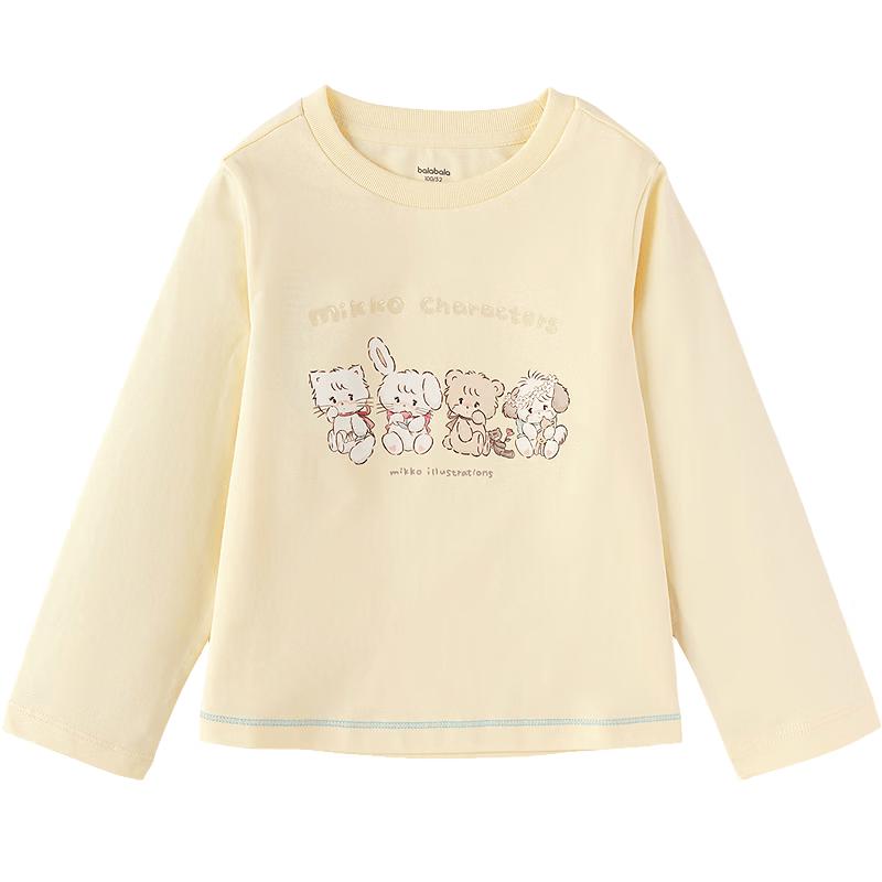 Balabala Girls' Mikko Collaboration Cartoon Long Sleeve T-Shirt