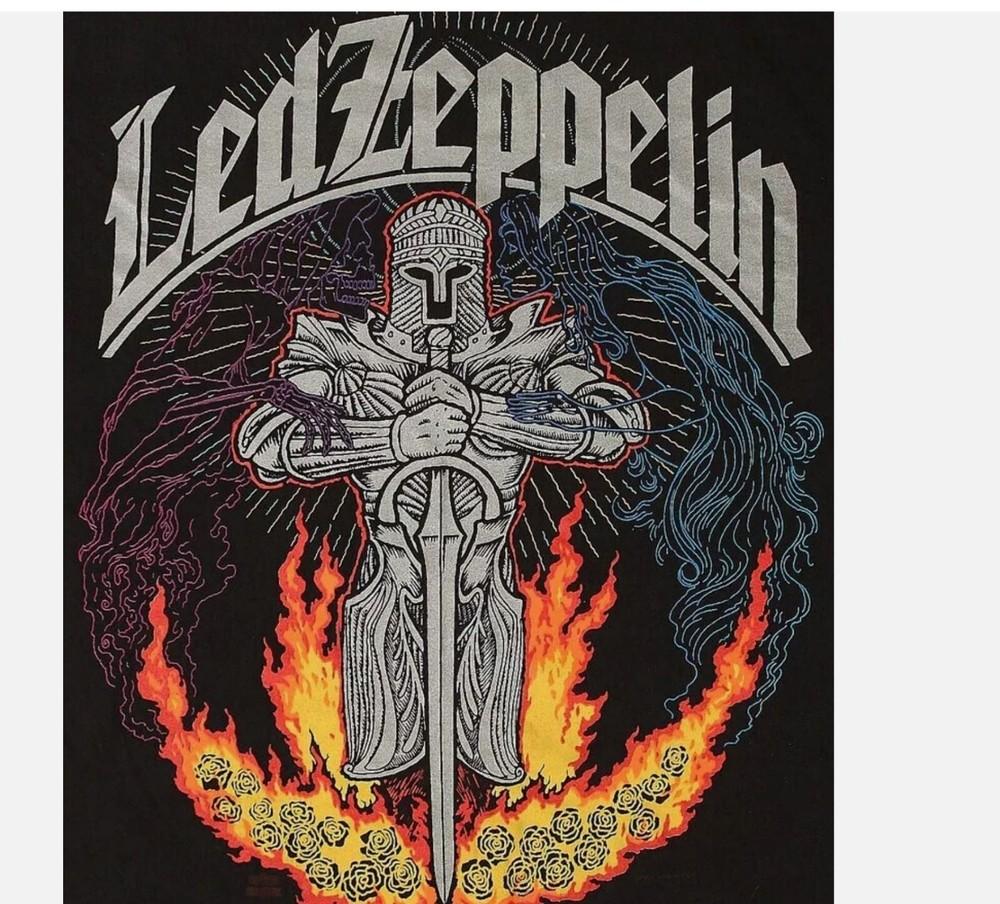 Винтажная хлопковая черная мужская футболка Led Zeppelin 1990-х годов, все размеры