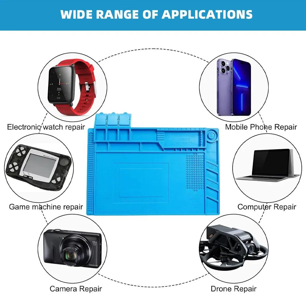Silicone Soldering Pad Insulation Heat-Resistant Soldering Station Silicon Soldering Mat Work Pad Electronic Phone Watch Repair