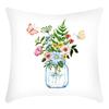 Fashionable Spring Flower Spring Elements Pillow Cover Linen Flower Cushion Pillow Cover