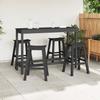 Garden Bar Set 4 pcs Black HDPE