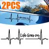 Electrocardiogram Car Stickers Universal Auto Exterior Styling Decoration Waterproof Car Sticker Life Goes On Cardiogram Decals