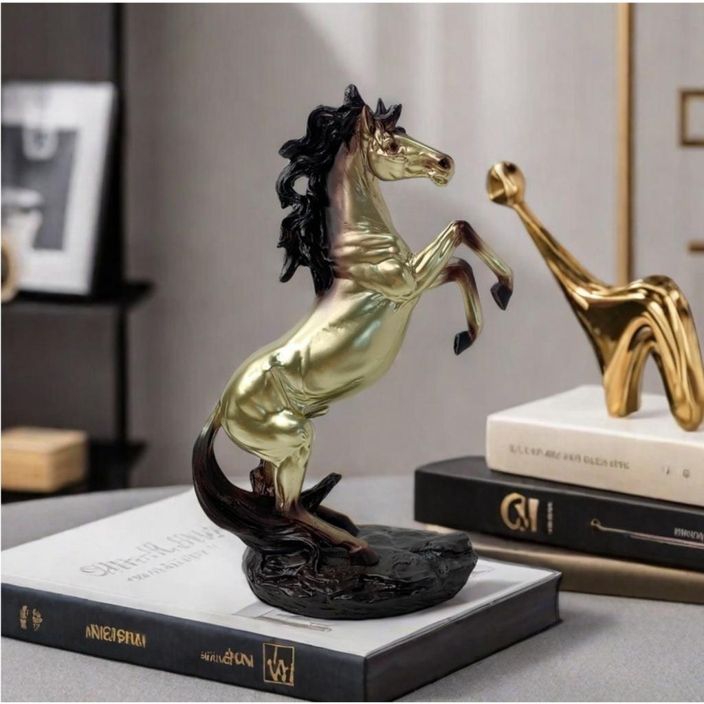 Статуэтка стоящей лошади ручной работы, украшение стола для кабинета, легкая
