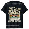 Funny Made In 1985 Limited Edition 40th Birthday Cassette Tape T Shirt Cotton Streetwear Short Sleeve Birthday Gifts Tshirt Unisex