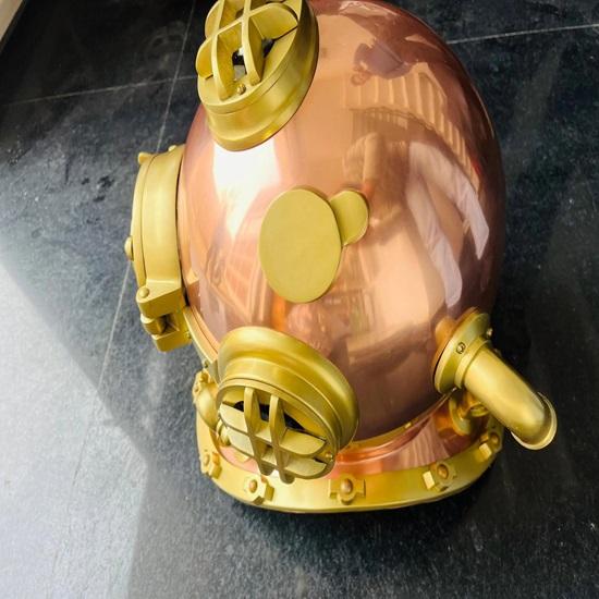 45.72 Cm Diving Helmet Deep Sea  Mark V Diving Helmet Copper Brass Nautical Collection Table Top, Home Decorative