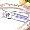 Western Purple Silver Tableware New Dinnerware Set 4Pcs Stainless Steel Kitchen Knife Fork Spoon Complete Cutlery Flatware Set