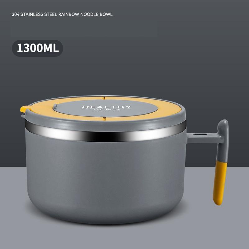 Чаша для лапши быстрого приготовления из нержавеющей стали 304, ланч-бокс с ручкой, коробка для бенто, термос для еды, офисный работник, студенческий детский ланч-бокс