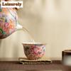 1 Pc Palace Luxury Ceramic Teacup Colour Enamels Flowers Tea Bowl Handmade Tea Cup Tie Guanyin Pu'er Home Porcelain Tea Set 60ml