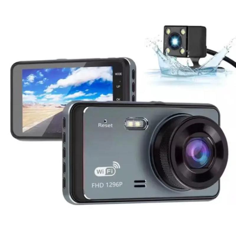 4-Inch HD Dual-Lens Touchscreen WiFi Car Dashcam