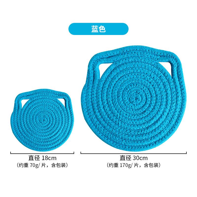 Insulation mat Cat ear placemat Hangable cotton rope mat