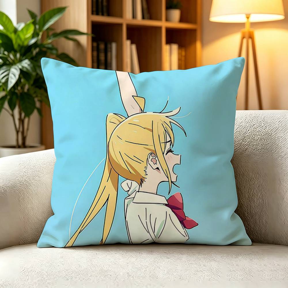 BBright Warm Nijika Ijichi Bocchi the Rock Square DoubleSided printed Pillow Case Bedroom Bedside Pillow Sofa Cushion Cover