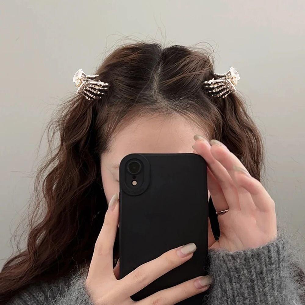 Zinc Zinc Zinc Alloy Skeleton Hand Hair Claw Hollow Metal Hair Claw Simple Ghost Paw Hair Claw  Girl