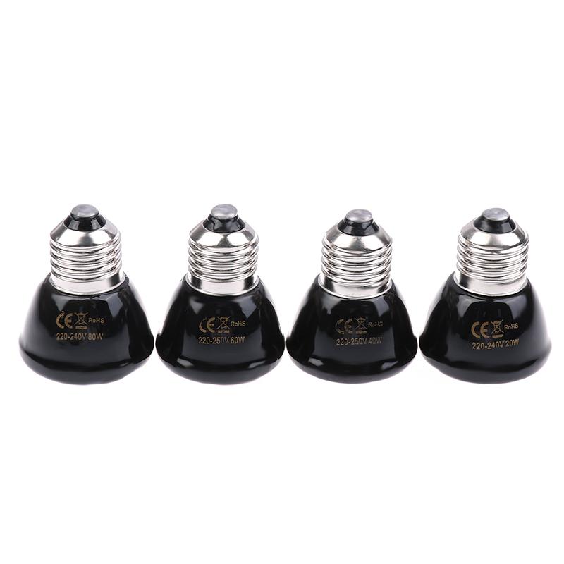 1 шт. 220-240 В Лампа инфракрасного обогрева Черная керамическая E27 Обогревательная лампа для питомцев Брудер Цыплята Черепаха Ящерица Рептилия Свет 20-80 Вт