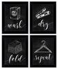 Inkdotpot 4 Piece Laundry Poster for Laundry Room Decor Wash Dry Fold Repeat , Laundry Room Posters Wall Art