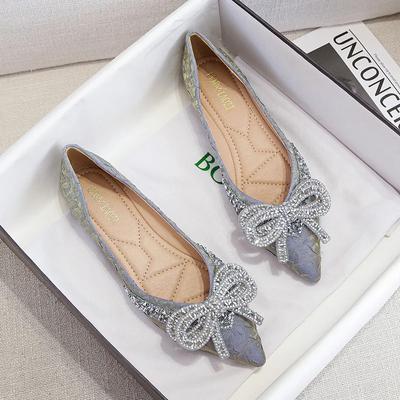Water Diamond Single Shoes Женская классика 2024 года Новые удобные туфли на мягкой подошве на плоской подошве Большие женские туфли 41-43