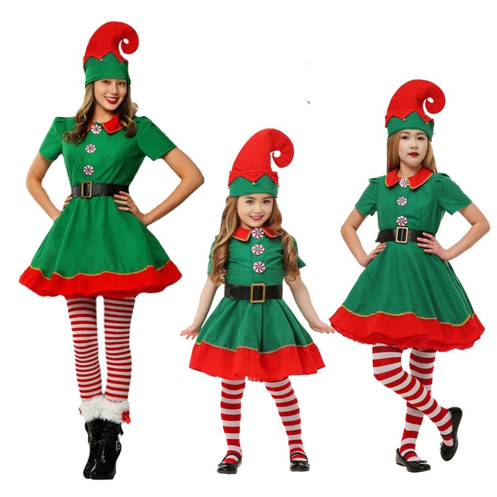 Christmas Boys And Girls Long Sleeves Performance Costumes Parent-child Performance Costumes