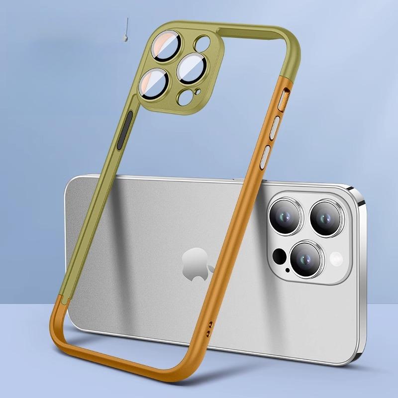 Подходит для iPhone 15, Чехол для телефона 14, Pro Max, Сращенный цвет, Чистая рамка, Без задней панели, Защитный чехол для Apple 13 с теплоотводом