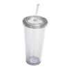 24oz Classic Wall Tumbler Cup With Lid, Reusable Straw