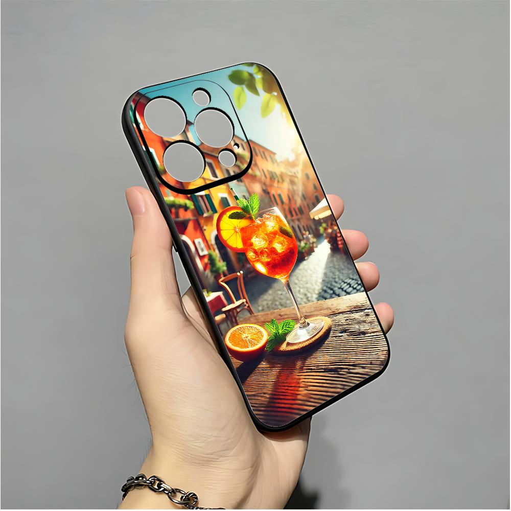 Чехол для телефона Aperol Spritz для iPhone 16,15,14,13,12,11,XS,XR,X,8,7,Pro,Max,Plus,mini Силиконовый Черный Чехол