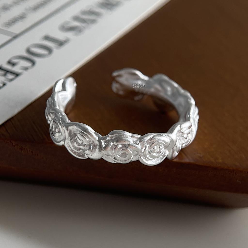 Xiaomi BF CLUB 925 Sterling Silver Ring For Women Jewelry Wide Gold Open Vintage Handmade Ring Allergy For Party Birthday Gift