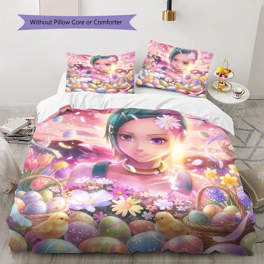 Eureka Seven Pattern Bedding Quilt Set Quilt Cover Pillowcase Home Decoration Birthday Gift (1 * duvet cover + 2 * pillowcase, without core)