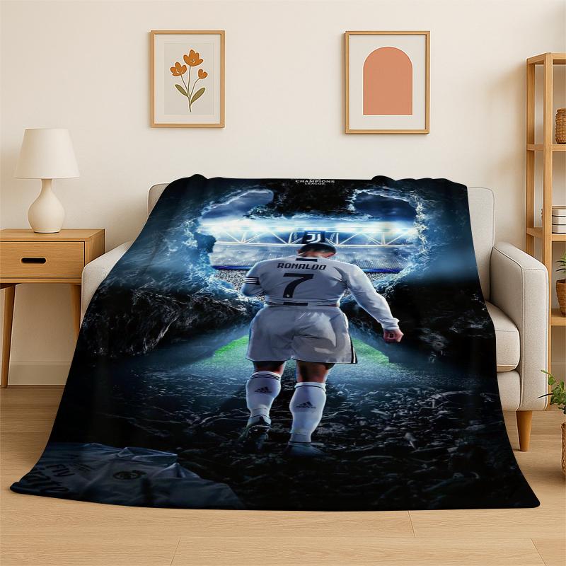 CR15 Goat R-Ronaldo Football Star Flannel Blanket Soft Warm Throw Blanket for Bedroom Living Room Bed Travel Camping Picnic Kid