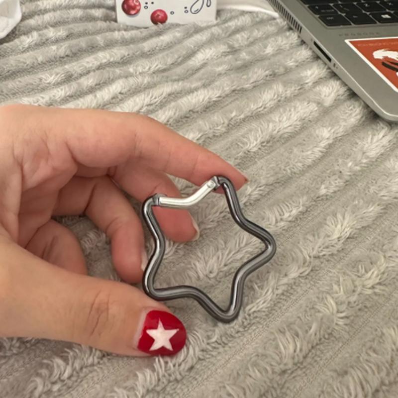 Алюминиевый карабин в форме пятиконечной звезды, зажим для ключей, брелок для ключей на открытом воздухе, крючок для бутылки, подвесная пряжка