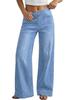Женские джинсы с высокой талией, эластичные, широкие, стираные, свободного кроя, идеально подходят для занятий спортом и активного отдыха