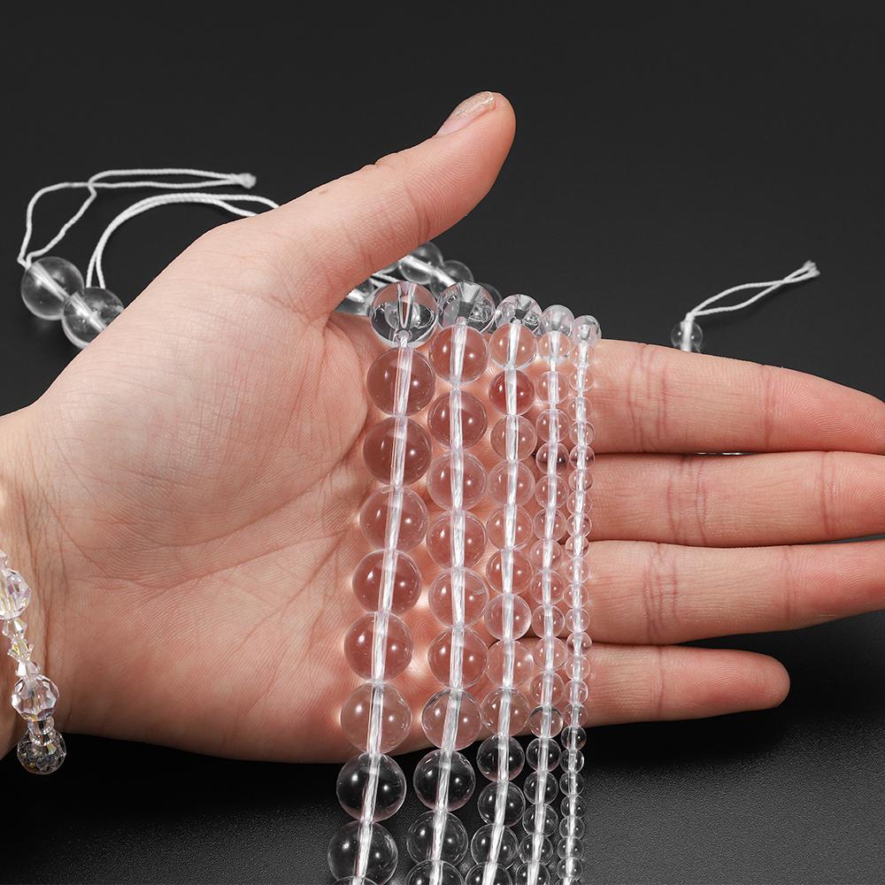Натуральный прозрачный горный хрусталь, кварцевый камень, бусины, белый халцедон, свободная бусина-прокладка для изготовления ювелирных изделий, браслет, серьги «сделай сам»