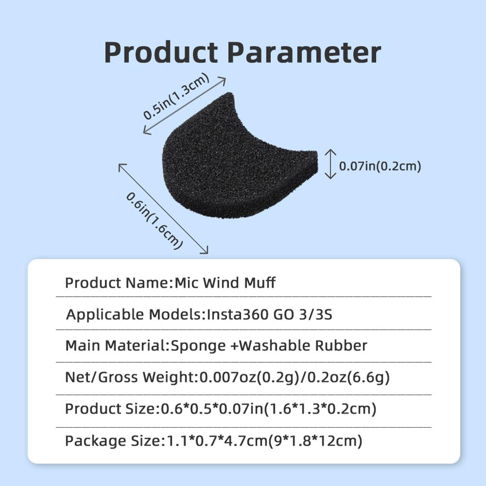 6 шт. ветрозащитный губчатый защитный чехол с шумоподавлением для Insta360 GO 3/3S