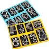 (DSGT) 16 Pcs Metal Wire Puzzle Toy Brain Teaser Game Mind IQ Test Magic Ring Kids Gift